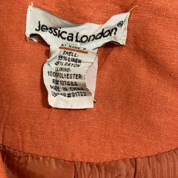 Coral Linen Blend Blazer-Size 18 - Picture 4 of 4